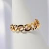 14K 18K Hollow Flat Aureole Chain Gold Ring