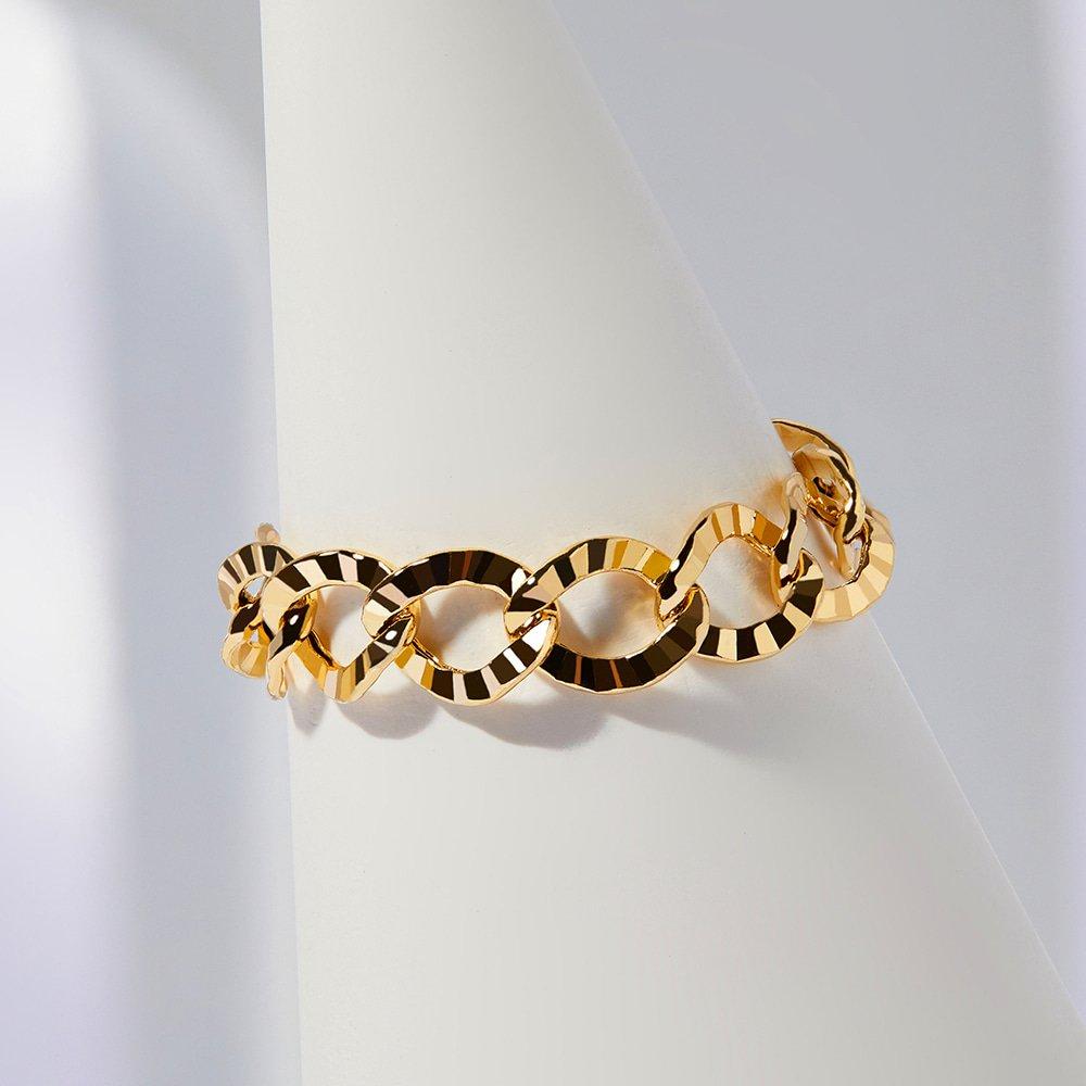14K 18K Hollow Flat Aureole Chain Gold Ring