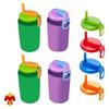 4pcs Portable Can Covers for Sodas and Beer Cans Silicone Can Lid with Drinking Straw Leak Proof Beverage Cans Caps