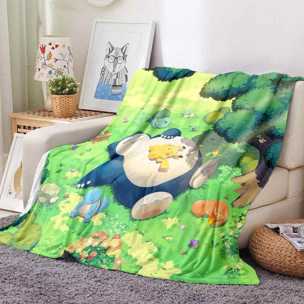 Snorlax Flannel Blanket, High quality Comfortable for All Seasons, Home Decor, Warmth and Comfort