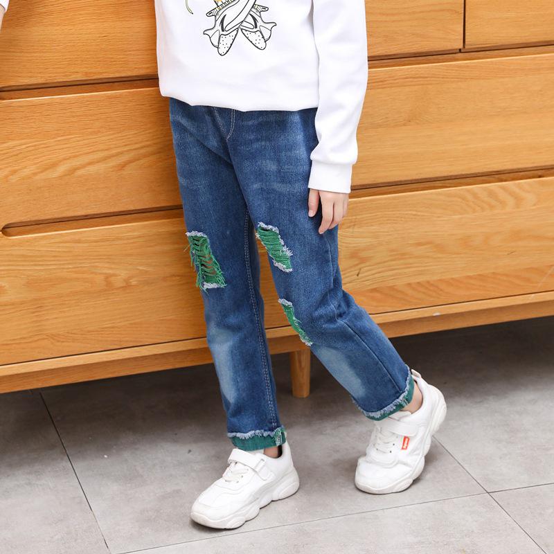 Bestickte Wide-Leg Jeans für Mädchen für Frühling & Herbst - Gerader & Lockerer Schnitt für Kleine & Ältere Mädchen