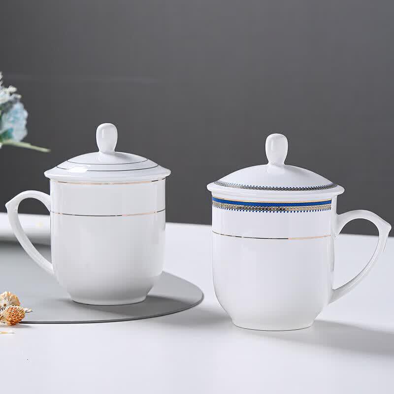 Jingdezhen Ceramic Teacup Set with Lids