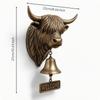 Scottish Cattle Welcome Bell Wall-Hung Decorative with Sign Rustic