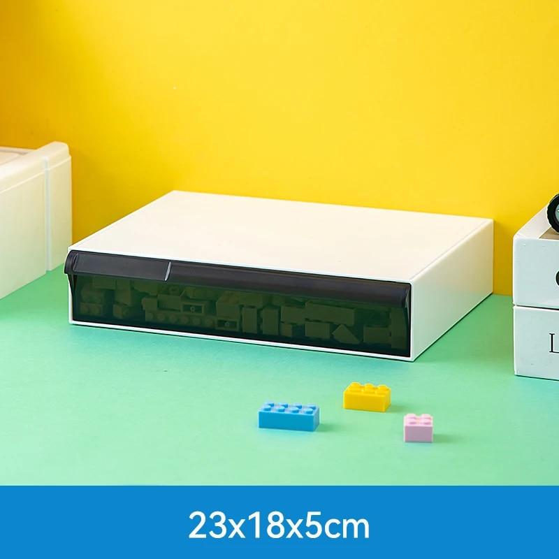 Desktop Drawer Storage Box Stackable Building Blocks Organizer Transparent Lego Toy Sundries Organizer Bins Home Cosmetics Boxes