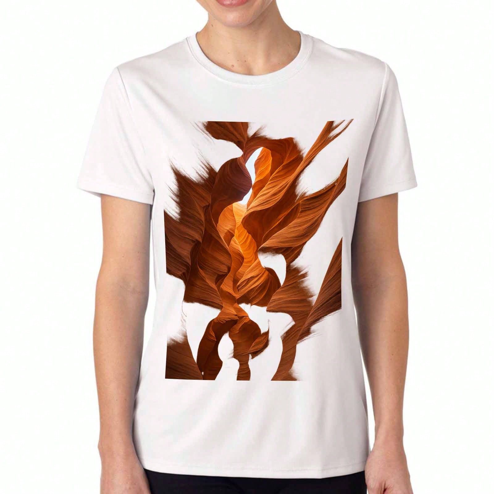 Antelope Canyon Arizona unisex s Cotton T Shirt, Pure Cotton High Quality Print, Durable, Casual And Fashionable,Desert Landscape Scene Graphic Tee, D S разноцветный