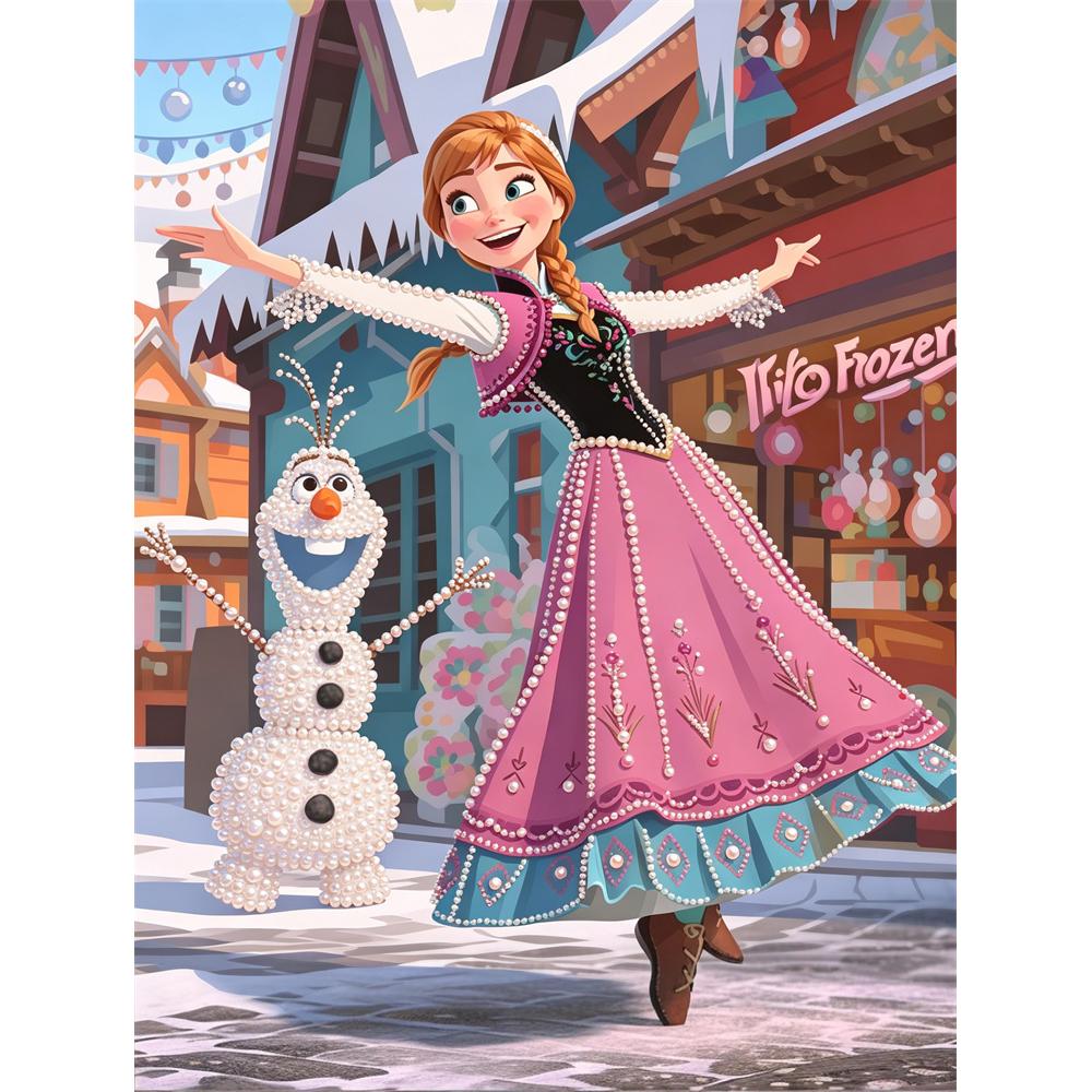 

Disney Pearl Painting Anna and Snow Pearl Art Painting Kit Art Pearl Painting Kit Adult Beginner Gift Creative Home Wall Decor 30x40