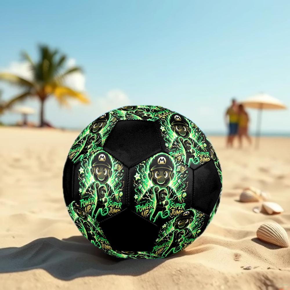 1pc Super Mario Game Cartoon Football Soccer Ball Size 5 Indoor Soccer Ball Fashion Colorful Backyard Game -Great For Sports Fans Gift HE50