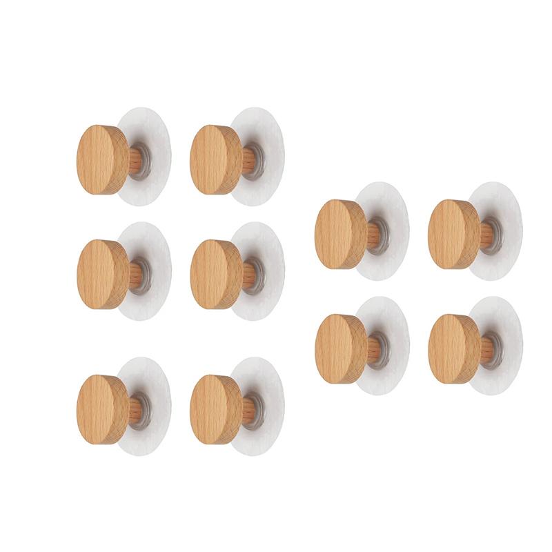 2/4/8/10/20pcs Self-adhesive Wooden Hook Home Accessories Bathroom Wall Hook Bedroom Coat Storage Rack Towel Key Decoration Hook Hanger