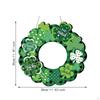 Wooden ST Patrick's Day Wreath Front Door Sign Decorative Wall Hanger Home Decor Shamrock