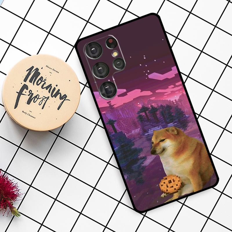 Funny Cheems Doge Case For Samsung Galaxy S24 FE S20 FE S21 S22 S23 S24 S25 Ultra S9 S10 S25 Plus Phone Cover