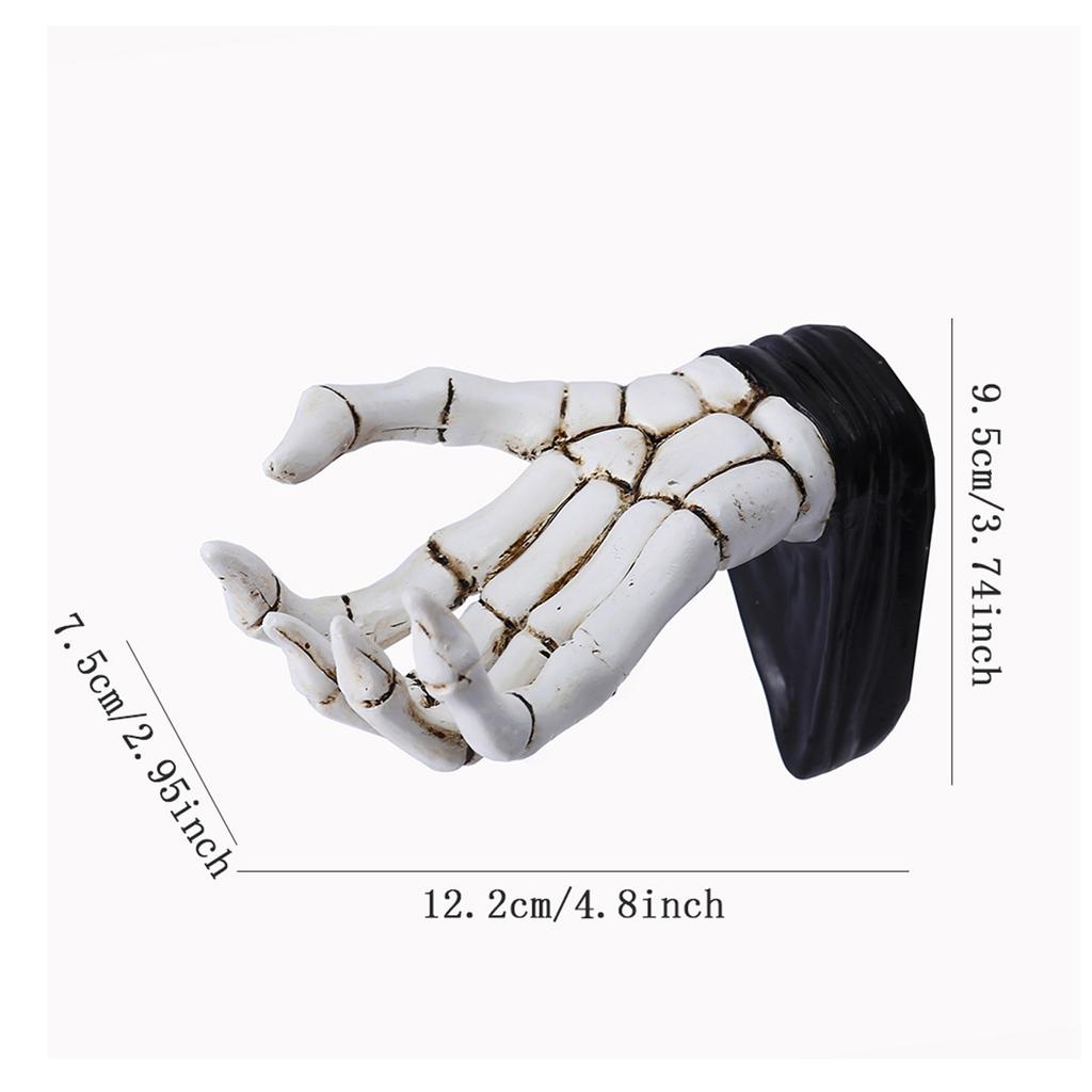 Sturdy Resin Skeleton Hand Jewelry Stand Multifunctional Wall Hook Portable for Keys and Accessories Organization