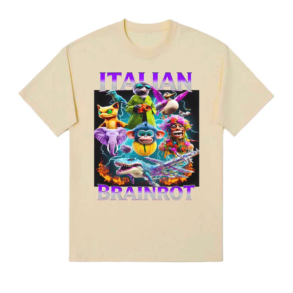 

Brainrot Italian Trendy Graphic Tshirt Unisexs Clothing Summer Vintage T Shirt Hot Sale 100 Cotton Loose Oversized Cozy Tshirts 4XL