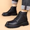 2025 new high-top thick-soled men's boots British style trend Martin boots men's warm and velvet tooling boots 2025