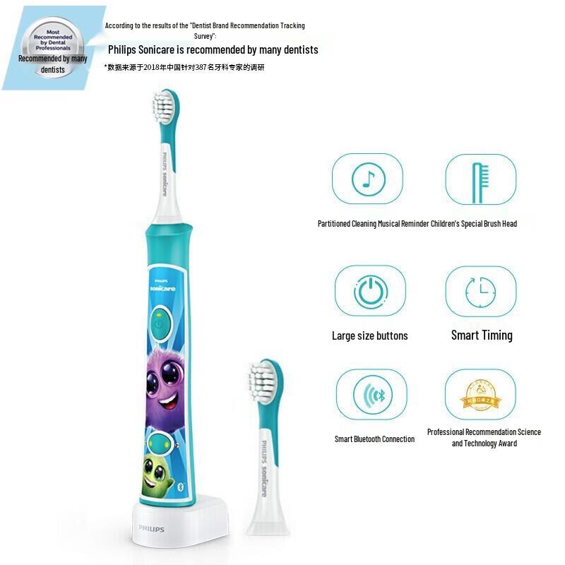 Philips Sonicare HX6322/29 Kids Bluetooth Electric Toothbrush CN plug (adapter included)