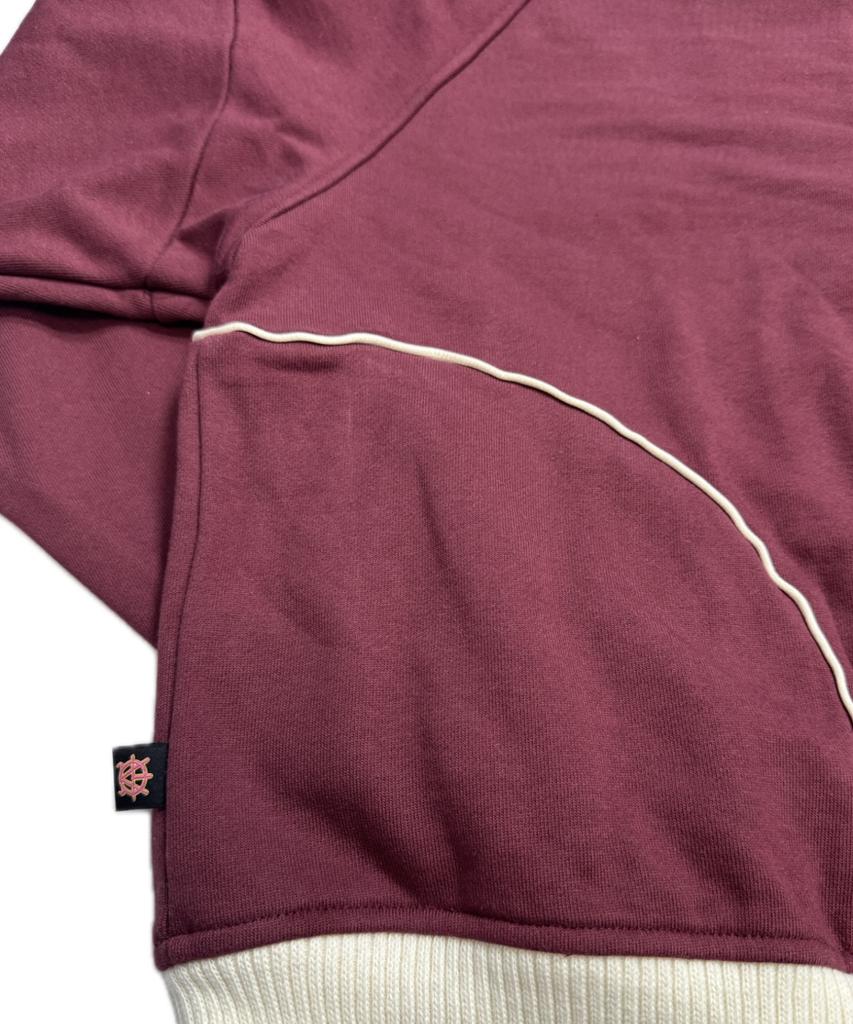 Astrwrld Crop Track Zip-Up Jacket (Burgundy)