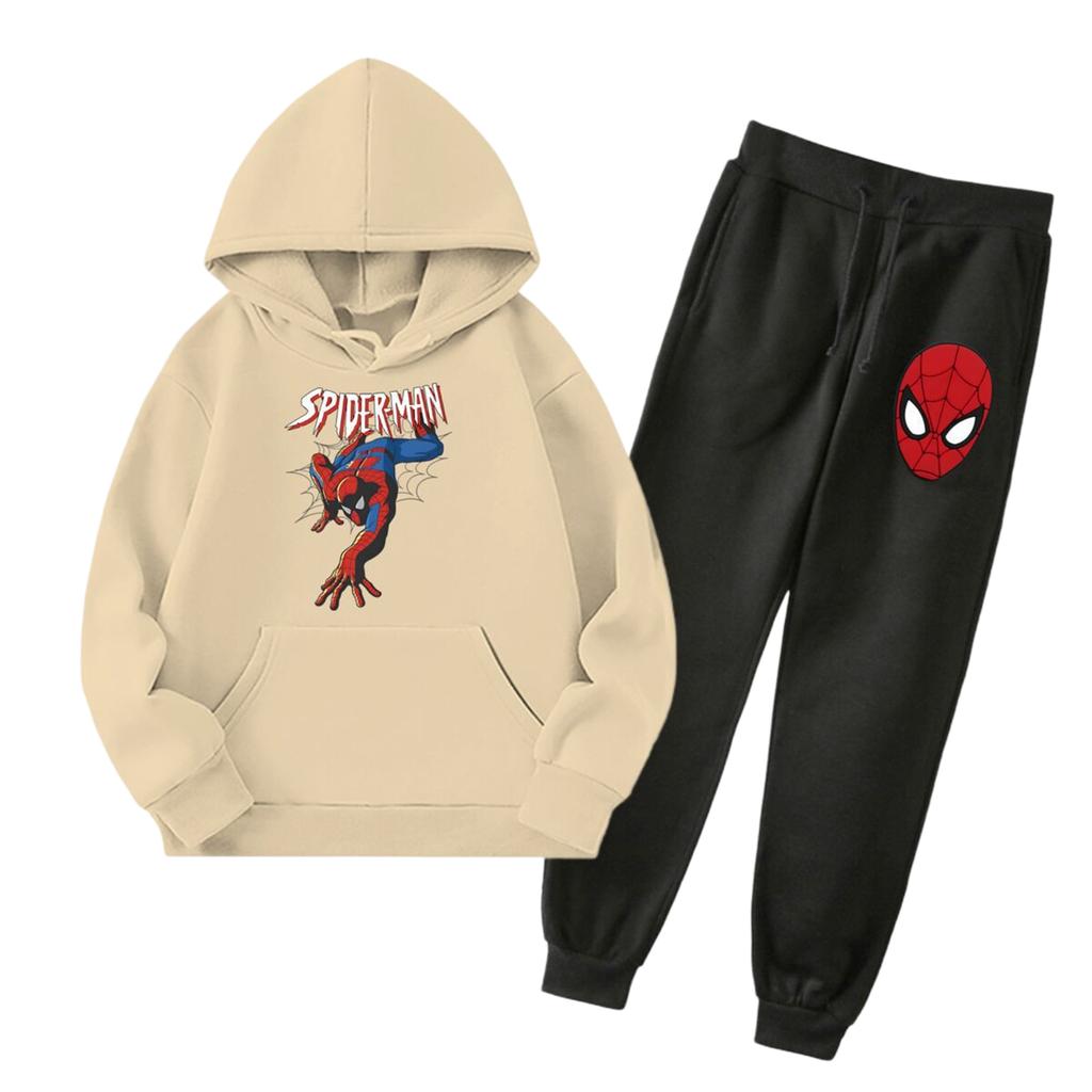 Unisex Kids Hoodie and Jogger Set with Graphic Print and Pockets for Everyday Wear