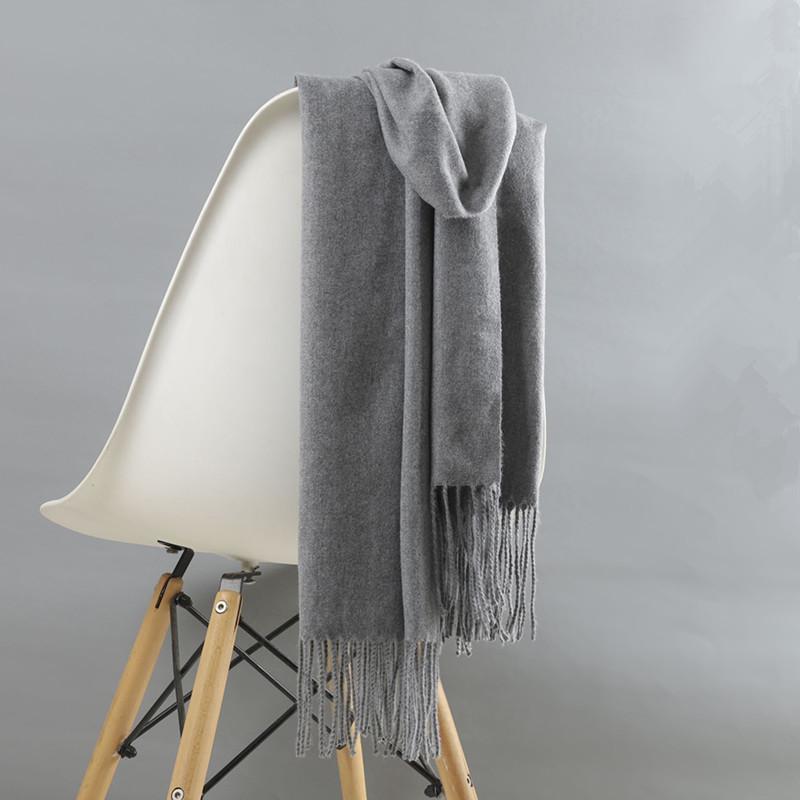 Red Scarf Women's Autumn and Winter Camel Tassel Warm Wool Cashmere Scarf Winter Long Imitation Cashmere Scarf