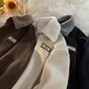 Cord-Polo-Kragen-Pullover Herren Herbst- und Wintermodelle Plus Samt Dicke Lammwolljacke