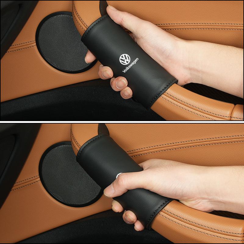 Cup Holders Car Door Inner Handle Protective Cover Leather Protector Case For Volkswagen VW Passat Golf Tiguan Polo Scirocco Jet