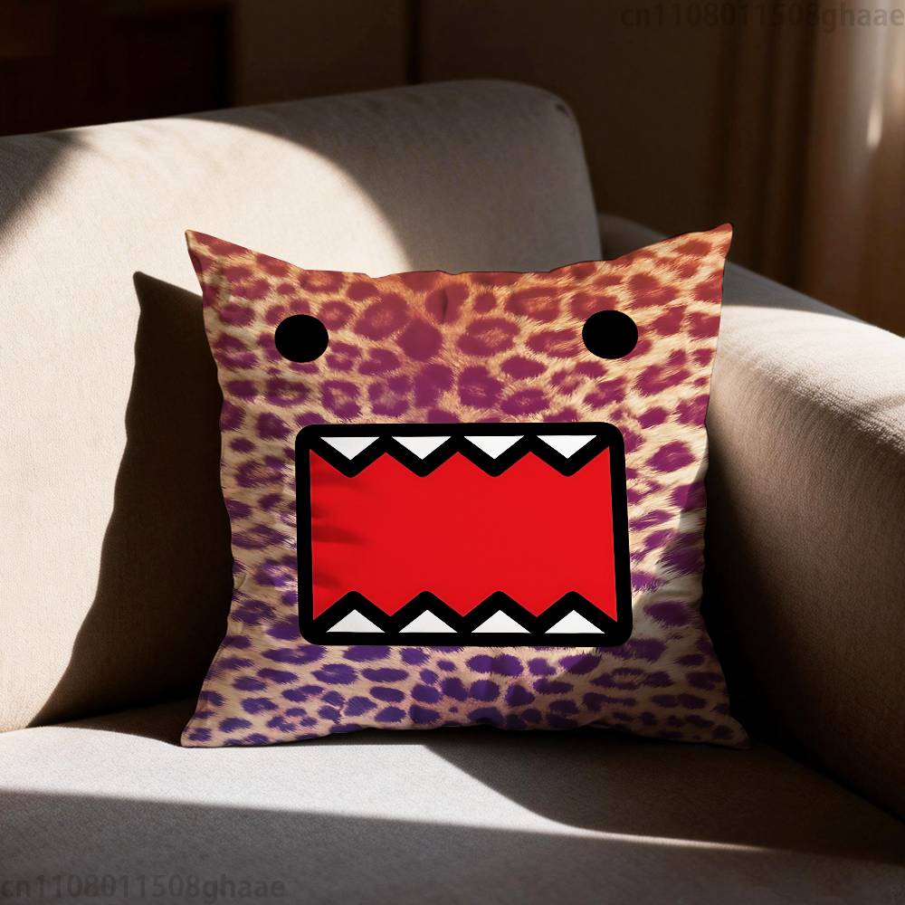 Cute Funny Domo Cartoon  Pillow Cover Living Room Sofa Cushion Cover Bedroom Room Bed Pillow Cover Home Decoration