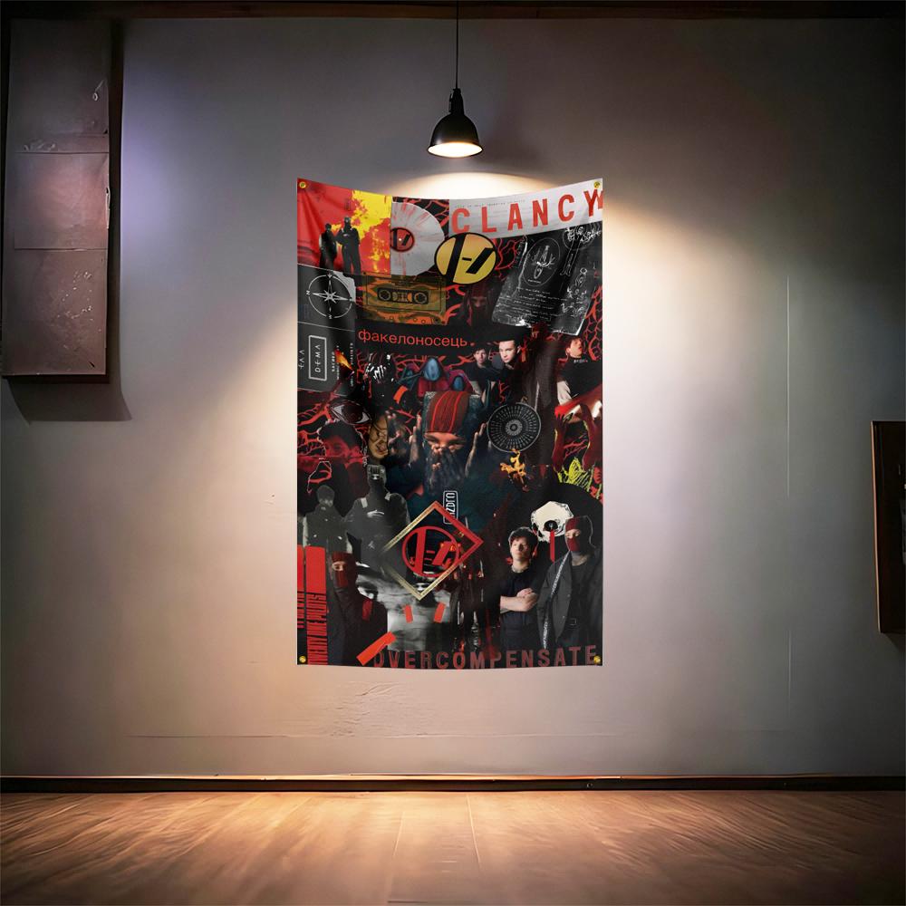 Rock Music Flag 3x5ft For Twenty One Pilots Fans Banner Hd Print Brass Grommet Garage Bedroom Living Room Dorm Wall Decor Tapest