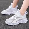 Children's shoes New girls breathable hollow mesh running shoes Boys double mesh leather children's lightweight casual sports shoes