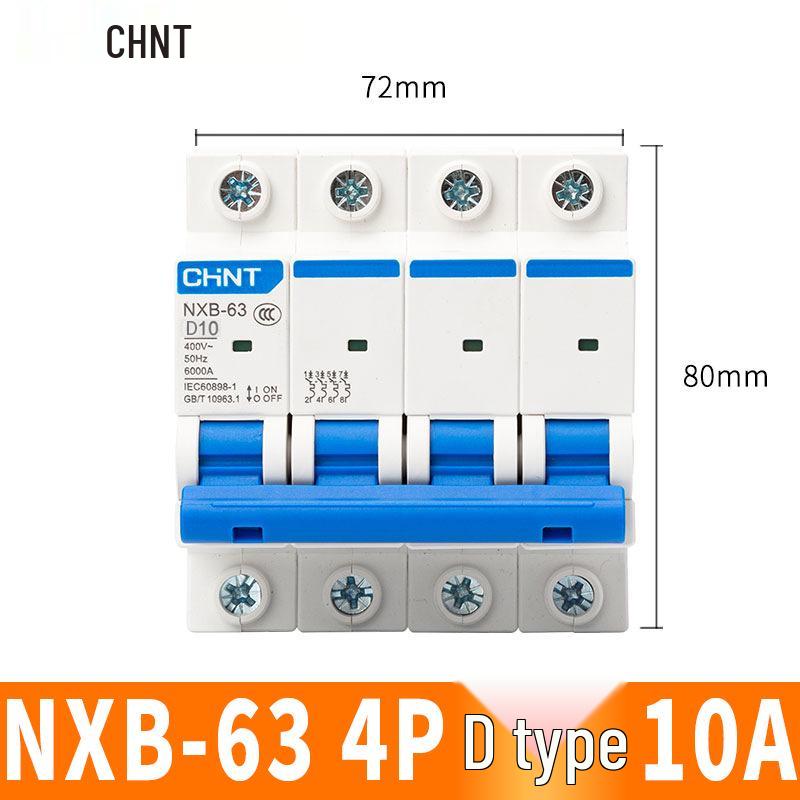 Chint NXB Air Switch Circuit Breaker: 1P, 2P, 3P, 4P Household Type D Three-Phase Disconnector 380V.