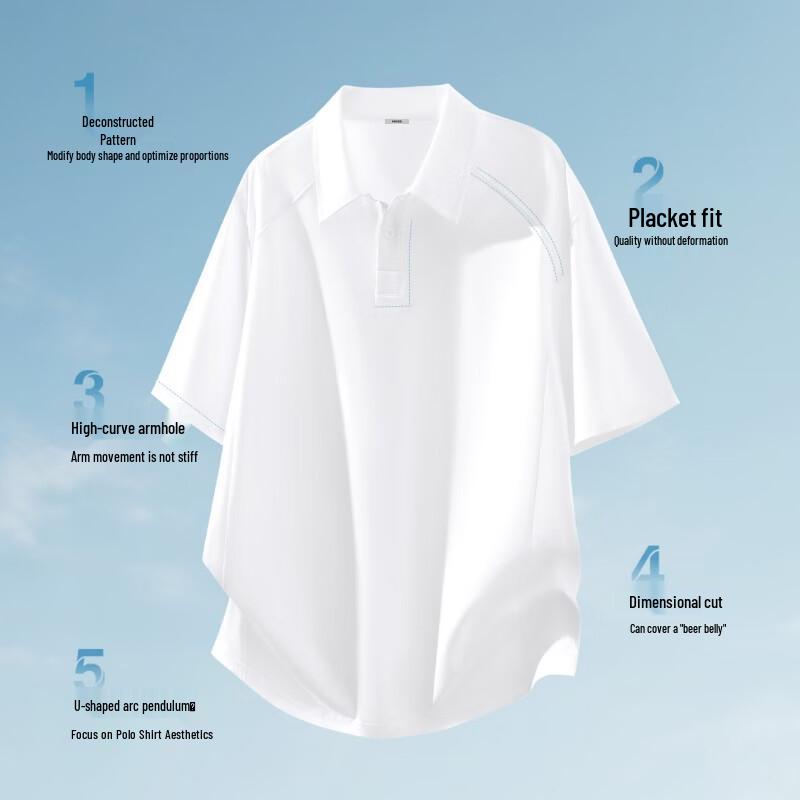 MINISO Men's Deconstructed Quick-Dry Polo Shirt
