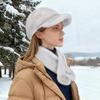 Autumn Winter Women's Faux Mink Fur Baseball Cap, Faux Fur Warm Hat Scarf Set 2Pcs, Outdoor Travel Lady Cap & Scarf Combo
