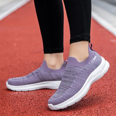 Fashion Unisex Men Women Purple Casual Shoes Soft Sole Slip-On Sneakers Running Shoes Women Lightweight Loafers Walking Male Footwear