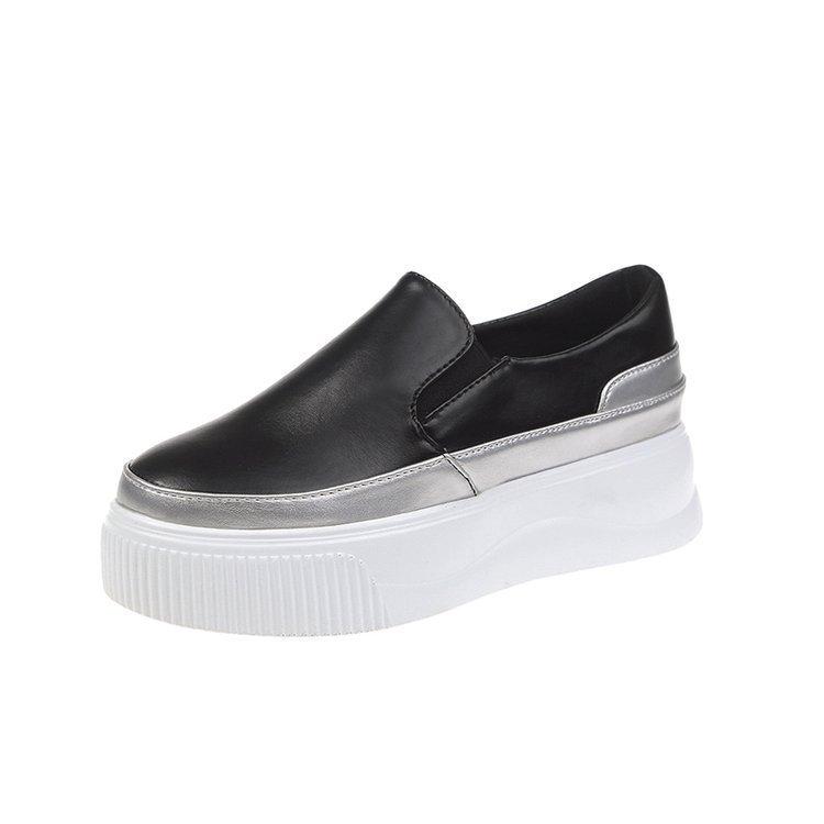 

Женские мокасины на платформе с круглым носком, кроссовки без застежек, модные повседневные кроссовки с мягкой подошвой для ходьбы Zapatilla Deportiva Mujer 35 чёрный