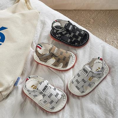 Summer Infant Sandals Soft Sole Walking Shoes 0-1 Year Old Boys' Beach Shoes Girls' Squeaky Shoes