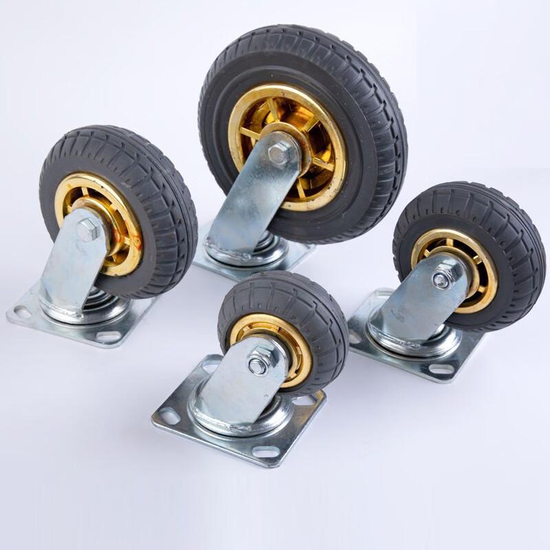 8-inch Industrial Rubber Fixed Caster with Brake