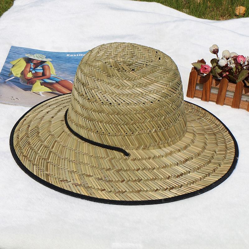 Hollow Grass Hand Woven Big Brim Sun Hat Fishing Hat Travel Seaside Vacation Straw Hat