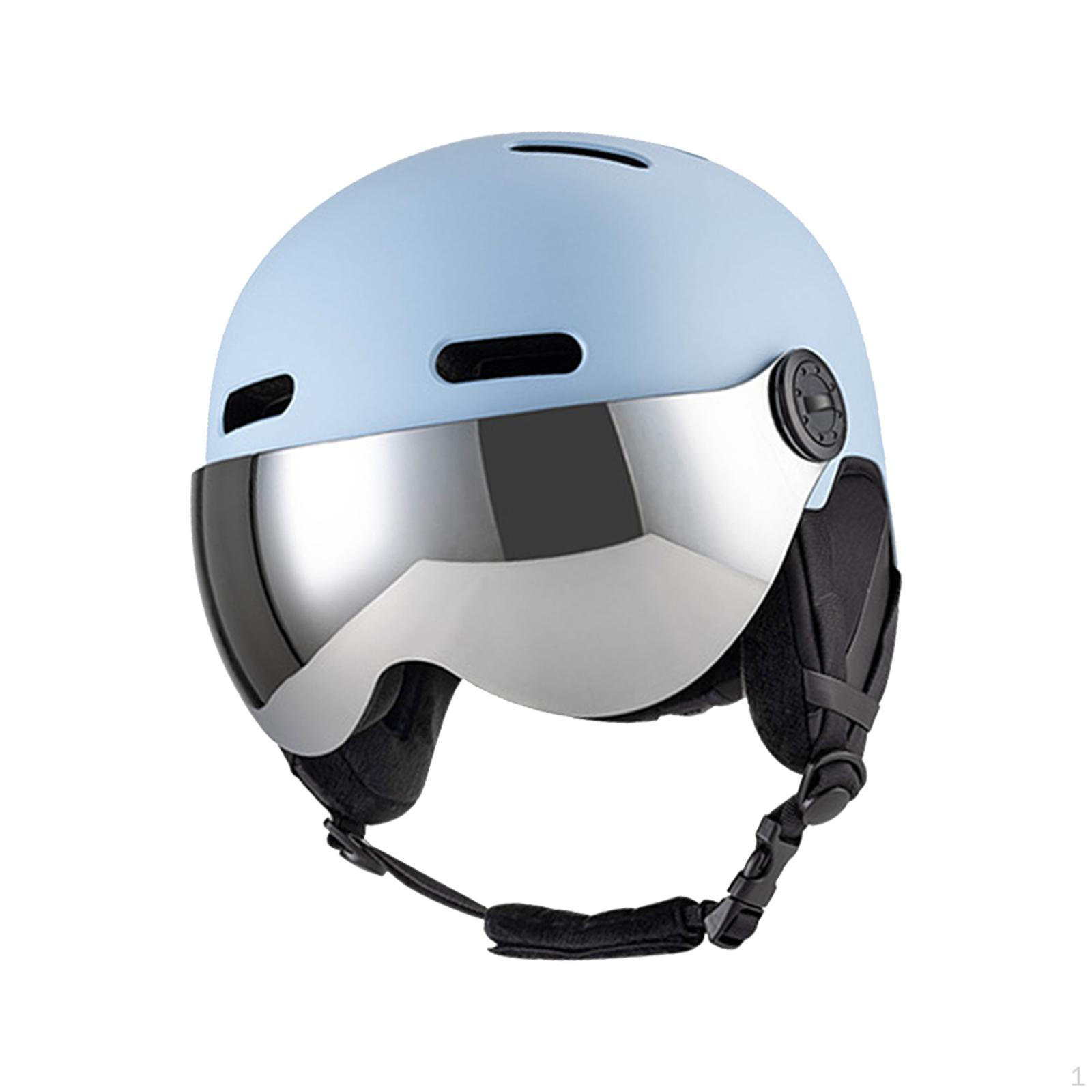 

Сноубордический шлем с лыжными очками, аксессуары для скейтборда, дышащие линзы, легкий вес M синий