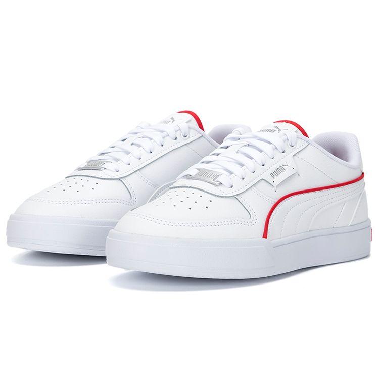 Puma Caven Dime White High Risk Red Unisex Sneakers Silver 384953-07