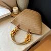 Women's Tote Bag Vacation Style Beaded Decoration Large Capacity Straw Weaving Tote Bag Suitable for Holiday Travel, Shopping and Walking