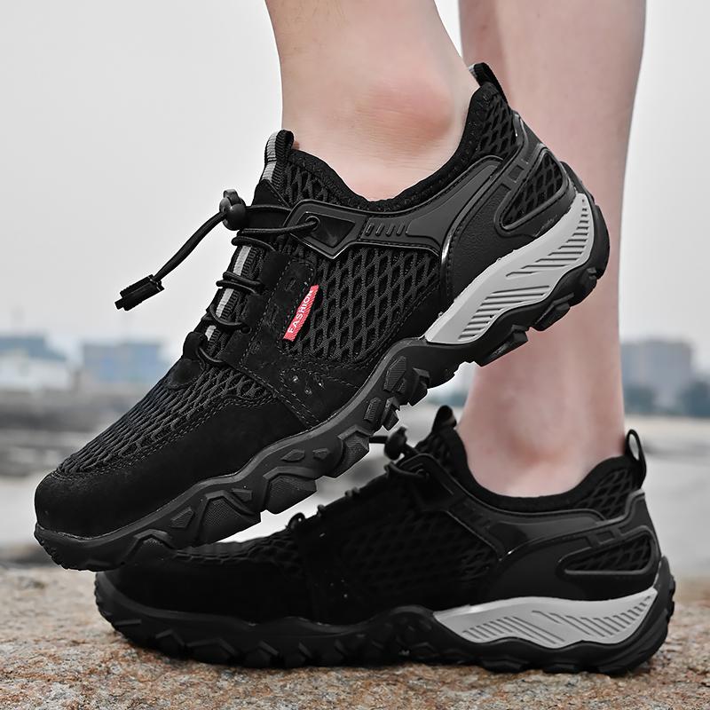 Summer Men's Large Size Outdoor Mesh Shoes Breathable Hiking Shoes