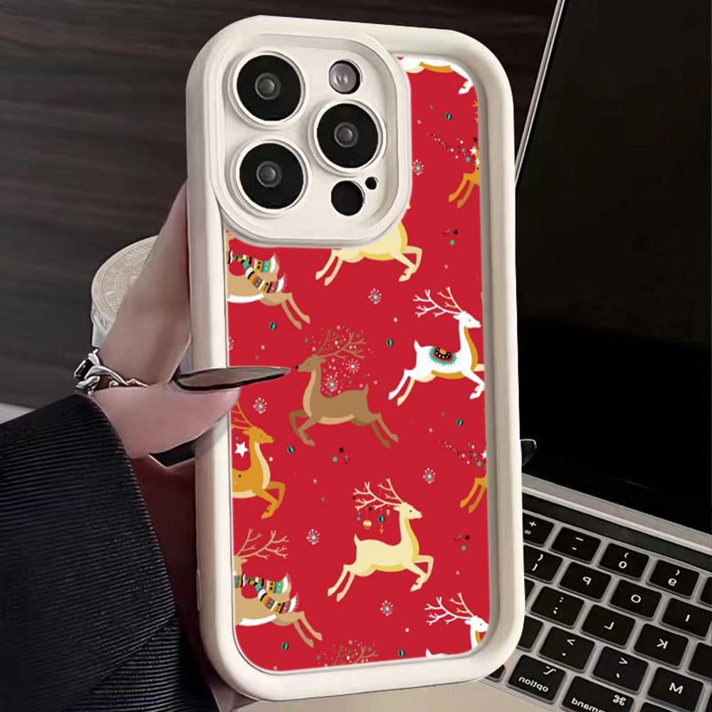 N115 Merry Christmas desig Šťastný Nový Rok Soft Angel Eyes Pouzdra na telefon Samsung S23 S24 Ultra S21 A54 A34 A13 A14 A06 A24 Realme 12 Shockproof Cover