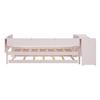 Single Bed 90x200cm Flat Bed Children Sofa with Pull-Out Computer Desk Three Shelves on The Side of Pink