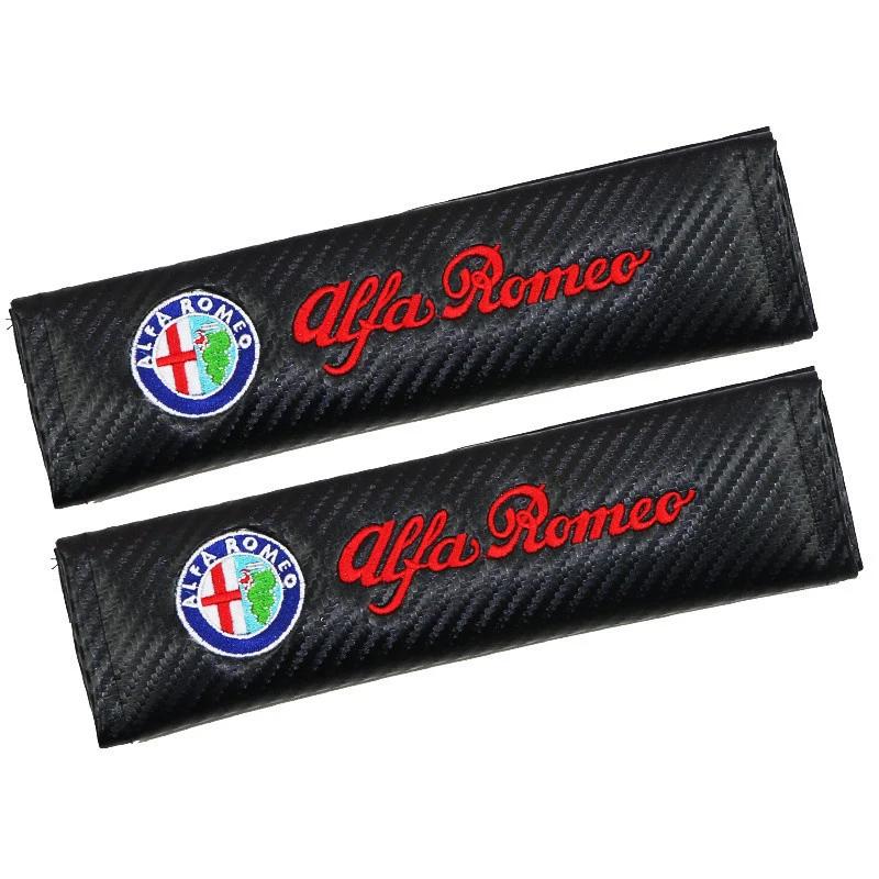 

Car Stickers For Alfa Romeo 2Pcs Car Seat Belt Cover Shoulder Pad Auto Accessories For Alfa Romeo Giulia Stelvio Giulietta 156 1 чёрный