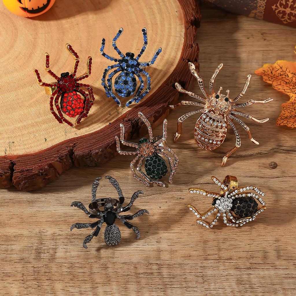 Retro Creativity, Unique Insects, Spiders, Animals, Diamond Studded Fashion, Alloy Clothes, Holiday Opening Rings