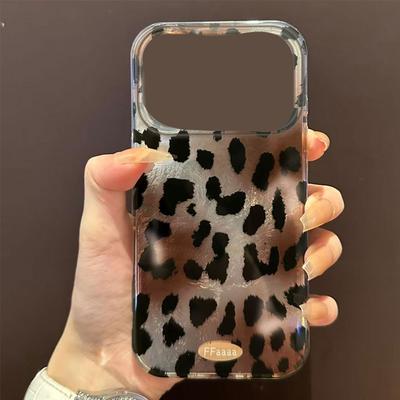 Black Leopard Print Fashion INS Phone Case for Iphone 17 Air 16 15 14 13 11 12 Pro Max 7 8 Plus X XS XR SE 2022 2020 16e Cover