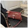 French Chic Faux Leather Baguette Bag Trendy Shoulder Armpit Crossbody Purse