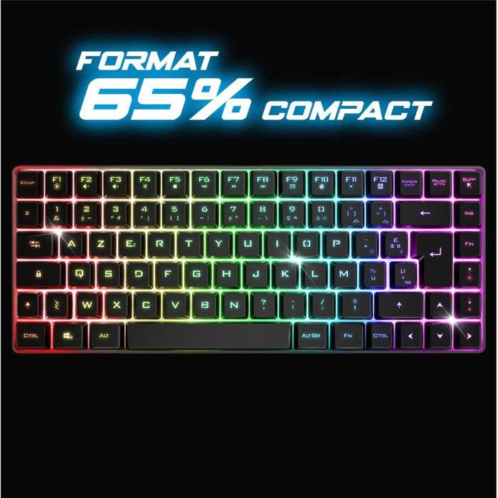 Gaming Keyboard - SPIRIT OF GAMER - ELITE K70 - Wireless RGB - Compact TKL 65% - 85 Semi-Mechanical Keys