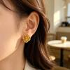 Indian Flower Impressive Gold-Colored Stud Earrings French Style Vintage Metal Flower Stud Earrings Premium Accessory