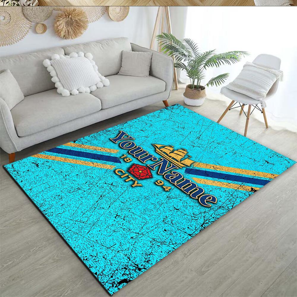 Manchester City Customized Name Area Rug Design for Decorate room Entryway Dining Room Balcony Antislip Carpet Decorate Offices Gift for Festivals