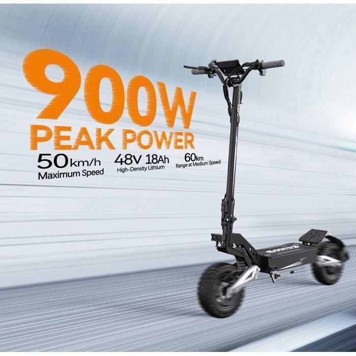 OOTD T10 - Trottinette Electrique Pliable - Batterie 48 V 18 Ah - Maximale 50 Km/h - 11'' Pouces - Moteur 900 W - Autonomie 60 Km