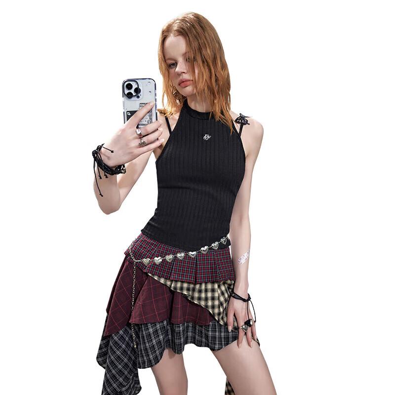 UNIFREE Women s Retro Knit Crop Camisole Top XL