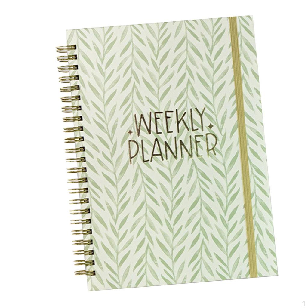 Weekly Planner Notebook Productivity Organizer 142 Pages Metal Double Coil, 71 Sheets Academic